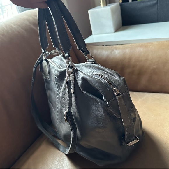 Cowboys bag grey leather messenger shoulder bag short handles work mailer unisex - Picture 5 of 16